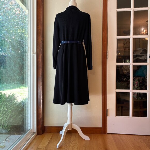 VTG 90s Liz Claiborne Wool Blend Midi Sweater Dress Ribbed Knit Long Sleeve M - Picture 9 of 13